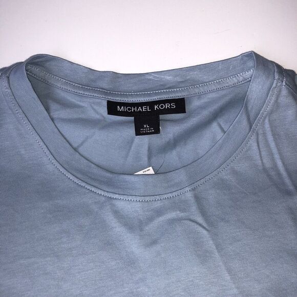 Michael Kors Mens Crew Neck T-Shirt Pale Blue Size XL NWT - Picture 9 of 13